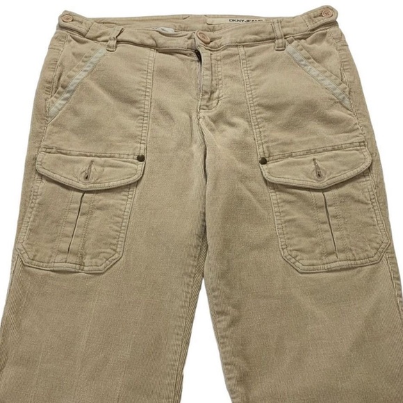 DKNY Jeans- Corduroy Stretch Cargo Bootcut Pants - Picture 5 of 16